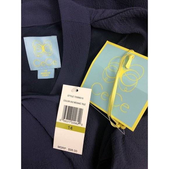 NWT Women's CeCe by Cynthia Steffe Purple Twist Neck Shift Dress Sz 14 - Picture 11 of 11